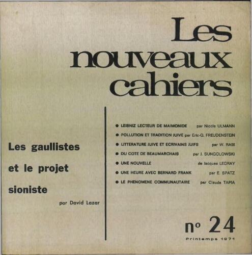 Les Nouveaux Cahiers N°024 (Printemps  1971)